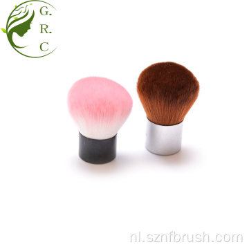 Metallic pluizige kabuki blusher poeder make-up cosmetische borstel